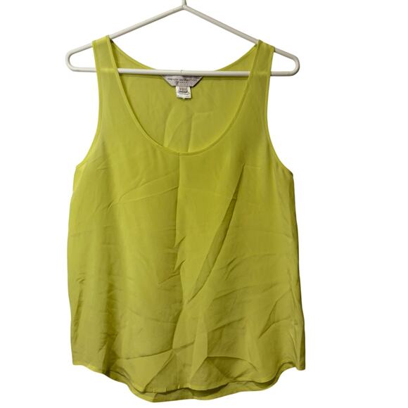 French Connection Classic Women's 100% Silk Camisole Yellow Tank Sz 8 Sleeveless - Picture 1 of 5